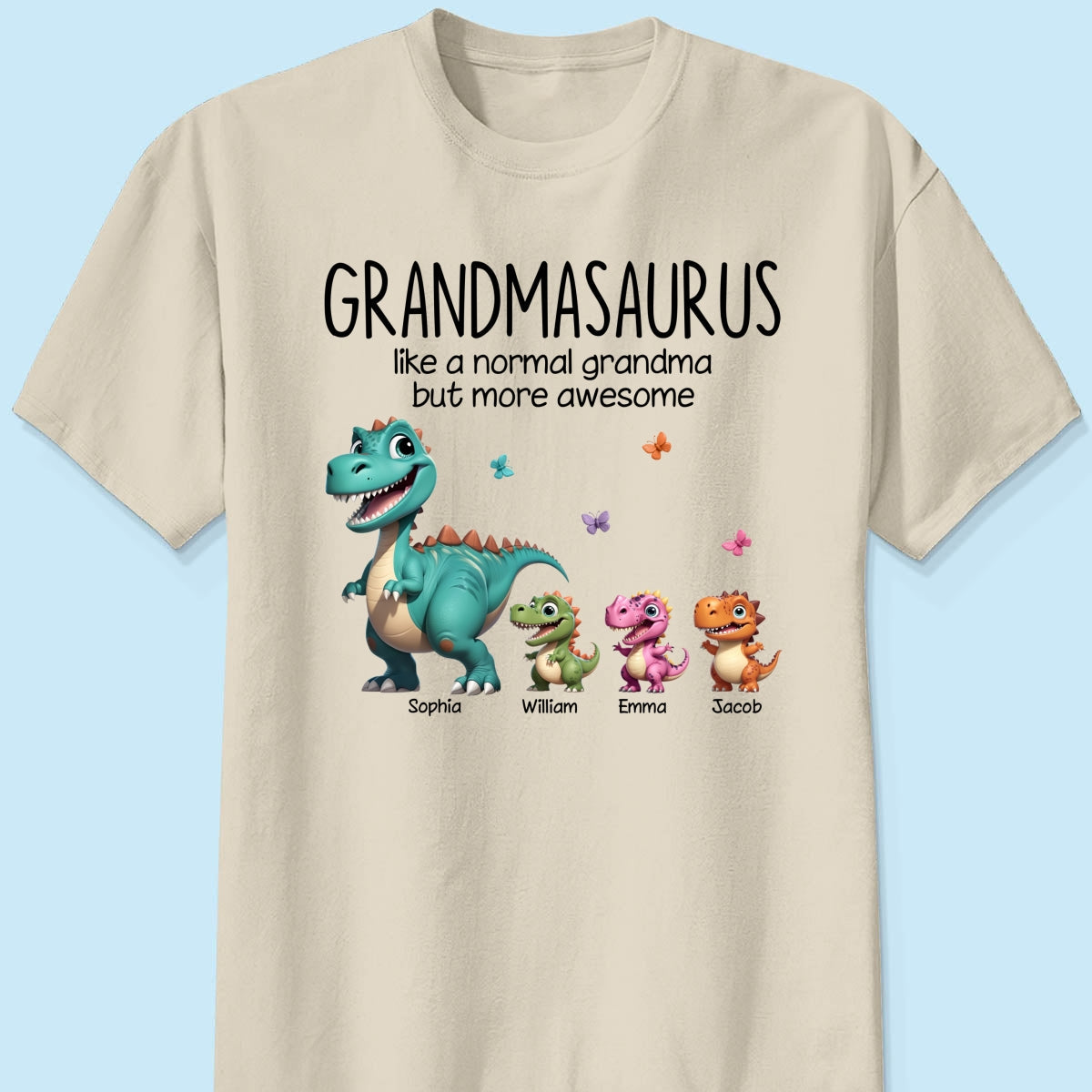 Grandmasaurus And Kids 3D Effect Dinosaurs Personalized Shirt | A Heartfelt Gift for Grandma's Birthday, Mother¡¯s Day, or Just Because