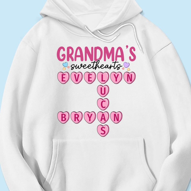 Grandma's Sweethearts Unique Crossword Puzzle Personalized Shirt