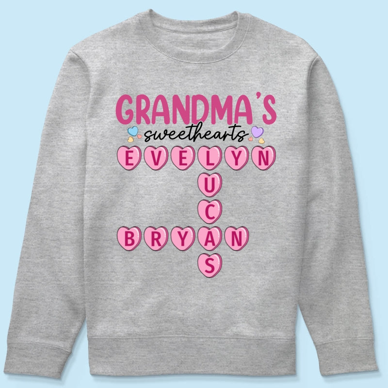 Grandma's Sweethearts Unique Crossword Puzzle Personalized Shirt