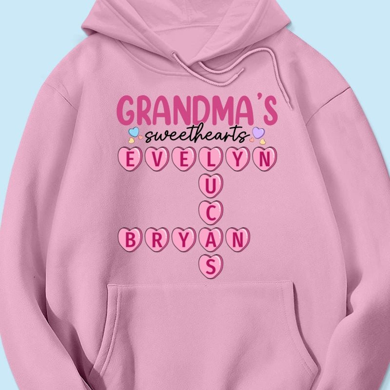 Grandma's Sweethearts Unique Crossword Puzzle Personalized Shirt