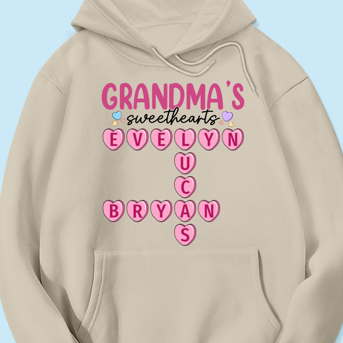 Grandma's Sweethearts Unique Crossword Puzzle Personalized Shirt